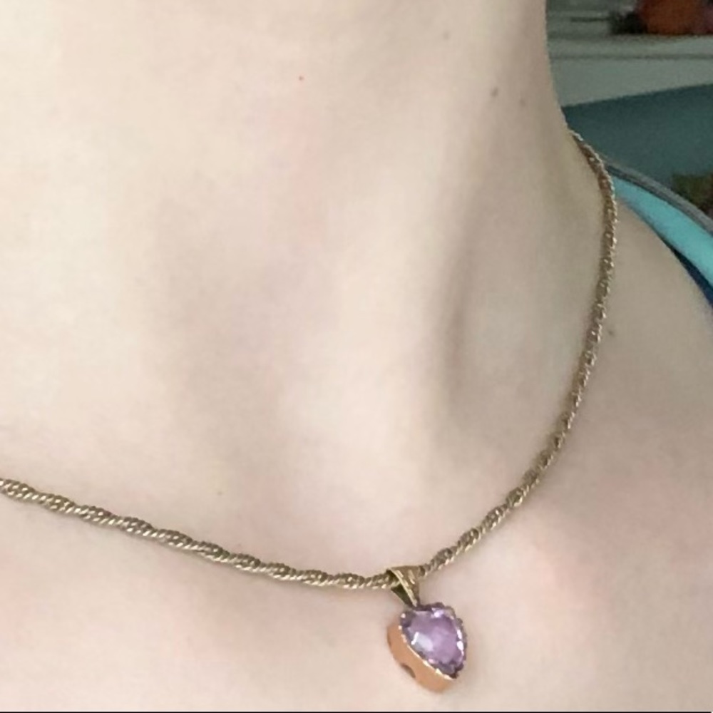 amethyst heart necklace choker